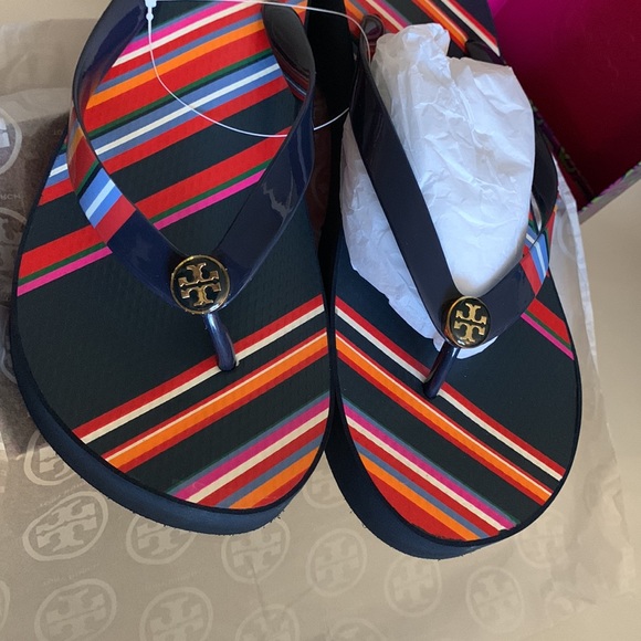 Tory Burch Printed Carved-Wedge Flip-Flop - Picture 6 of 7